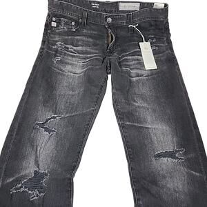 Ag Adriano Goldschmied Tellis Slim Fit Distressed Jeans In 8 Years Gravel Sz 29